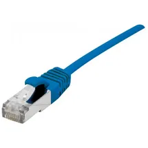 Dexlan Patchkabel Cat. 6A, S/FTP (PiMF), ultradünn, halogenfrei, mit Rastnasenschutz, blau, 0,3 m
