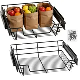 TATIVALO 4x Teleskopschublade Schrankauszug 60cm Schwarz - Auszug Küchenschrank, Ausziehbare Küchenschublade Organizer, Korbauszug Schrankbreite (Tatsächliche Breite 57cm)