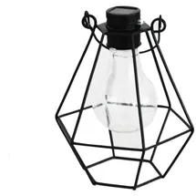 MARELIDA Laterne Solar schwarz H: 14,5cm 3 warmweiße LED