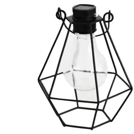 MARELIDA Laterne Solar schwarz H: 14,5cm 3 warmweiße LED