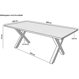 SAM Outillage FREDERIK 300 x 77 x 100 cm nussbaumfarben