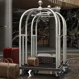 GGM Möbel HILTON | Hotelgepäckwagen | Chrom | max: 300kg | Gepäckwagen Hotelwagen, Kofferwagen