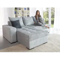 Ecksofa COLLECTION AB "Josy L-Form, B: 214 cm in Cord, Cord-Mix", grau (hellgrau), B:214cm H:84cm T:161cm, 100% Polyester, Sofas, Ecksofa, Bettfunktion, Bettkasten & 2 Zierkissen, Federkern