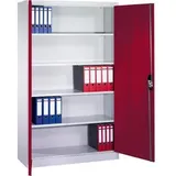 CP-Möbel Aktenschrank Acurado, aus Metall, abschließbar, 120 x 195 x 40 cm (B/H/T), rot / lichtgrau
