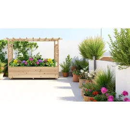 hardin 1fachgut Pflanzkasten mit Rankgitter 128 x 44 x 104 cm Natur