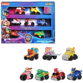 Spin Master PAW Patrol Der Mighty Kinofilm, 7-teiliges Pup Squad Racers-Geschenkset mit Liberty-Spielzeugauto, geeignet für Kinder ab 3 Jahren