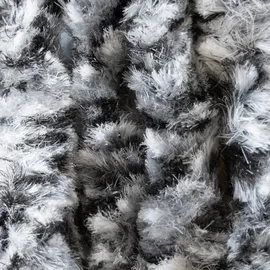Lemodo Flauschvorhang 56x185cm schwarz-silber-weiß meliert, Fliegenschutz, Türvorhang