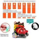 Kinder-Quad-Roller,Skate-Rollschuhe,3-Punkt-Balance-Rollschuhe,Doppel-Bremsen-Rollschuhe,Leuchtende Räder-Rollschuhe