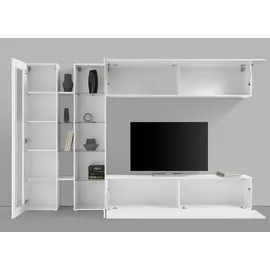 Home Affaire Wohnwand "Maruska", weiß (weiß hochglanz, weiß hochglanz), B:280cm H:180cm T:30cm, Holzwerkstoff, Kastenmöbel-Sets, Wohnwand