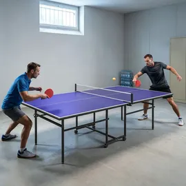sportnow Tischtennisplatte Klappbar Indoor mit Rollen Blau