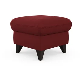 sit&more Stauraumhocker SIT & MORE "Mellum", rot (bordeaux), B:58cm H:48cm T:58cm, 100% Polyester, Hocker, mit Stauraum und wengefarbenen Holzfüßen