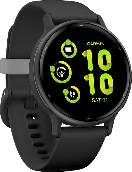 GARMIN VIVOACTIVE® 5 MUSIC Smartwatch faserverstärktes Polymer Silikon, 20mm, Schwarz/Schiefergrau