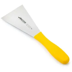 Arcos Professionelle Küchenspachtel - Edelstahlklinge Nitrum 125x90 mm - Gelber Polypropylen-Griff - Langlebigkeit und präzises Schneiden - Serie