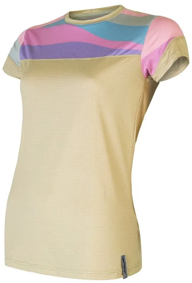 Damen T-Shirt Sensor  Coolmax Impress Sand/Stripes L - Beige