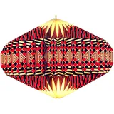 GURU SHOP Origami Design Papier Lampenschirm - Modell Ufo/Rot, 22x47x47 cm, Asiatische Lampenschirme aus Papier & Stoff