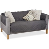 Relaxdays Relaxdays, Grau Sofaschoner 2 Sitzer, schützender Überwurf Sofa und Couch, gegen Tierhaare und Flecken, Schonbezug