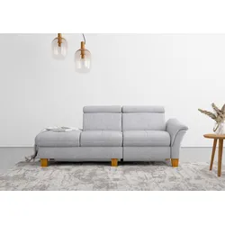 Recamiere HOME AFFAIRE "Lindgren", silber, B:206cm H:84cm T:93cm, 100% Polyester, Sofas, wahlweise motorische TV-Funktion, Bettkasten und Kopfteilverstellung