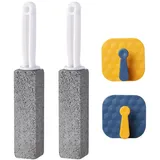 2 Stücke Toilette Reinigungsstein Mit Griff, Bimsstein für Wc, Bimsstein Reinigungsbürste, Pumice Stone Cleaning Stone mit 1 Haken, Natürlich - Reiniger Bürsten für Bad, Toilette, Küche und Mehr