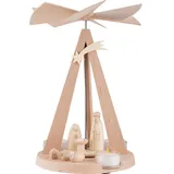 Emil A. Schalling KG Weihnachtspyramide 1-stöckige Pyramide Mini-Delta natur mit Christi Geburt (26cm) von Hol