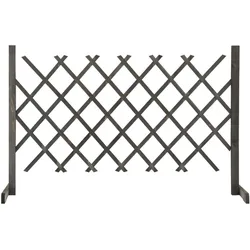 vidaXL Garten-Rankzaun Grau 120x90 cm Massivholz Tanne