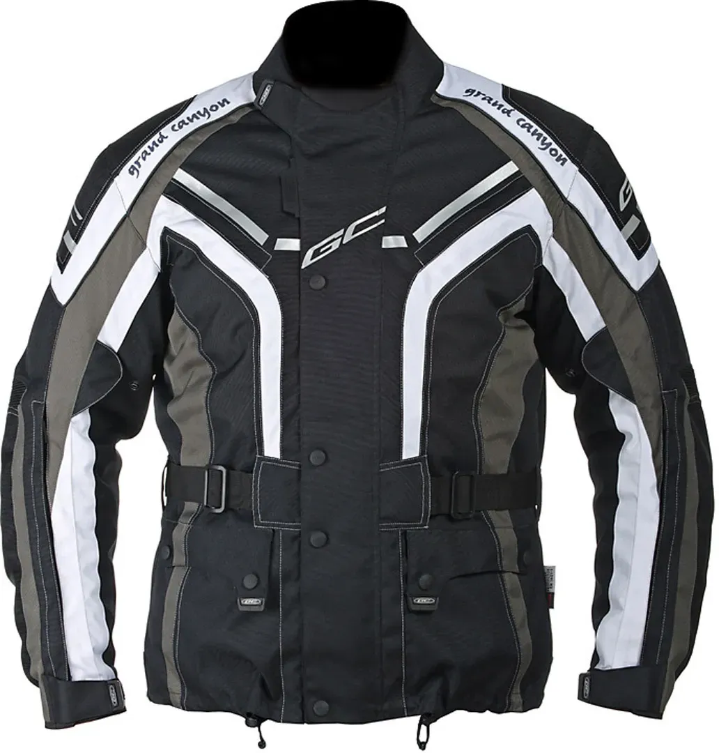 Grand Canyon One Way Motorfiets textiel jas, zwart-grijs-wit, S Voorman