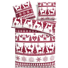 OTTO home Sindbad Weihnachtsbettwäsche Rot 155 x 220 cm + 80 x 80 cm