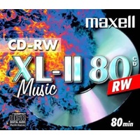 Maxell CD-Rohling 10 Maxell Rohlinge CD-RW Audio 80 Minuten Musik Jewelcase