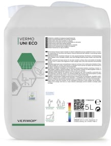 Vermop Vermo Uni Eco Universalreiniger, geruchsneutral, Nachhaltiger Oberflächenreiniger für qualitativ hochwertige Reinigungsergebnisse, 5 Liter - Kanister