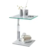 Mauro Ferretti Beistelltisch auf Rollen höhenverstellbar silber 47 x 47 cm
