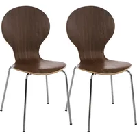 TPFLiving Besucherstuhl, Braun, Metall, 43x86x45 cm, Arbeitszimmer, Besucherstühle