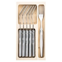 Laguiole Style de Vie Besteck-Set LAGUIOLE GABEL-SET "PREMIUM LINE", Edelstahl, 6 Gabeln, Farbe: Edel
