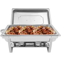 MEHOOSPVN Chafing Dish Profi Set, Edelstahl Warmhaltebehälter 9L Speisenwärmer Chafing Speisewärmer, Wärmebehälter mit großen Lebensmittelbehältern für Catering, Buffet und Hochzeitsfeiern