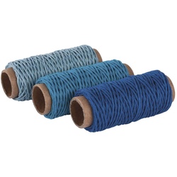 Rayher Kordeln 1 mm x 12 m blau Töne