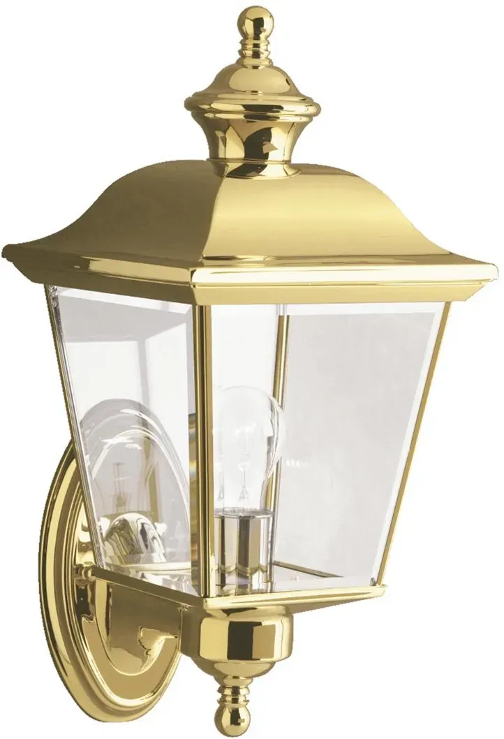 Elstead Lighting Bay Shore Außenwandleuchte mittel 1-flammig in Polished Brass mit Klarglas