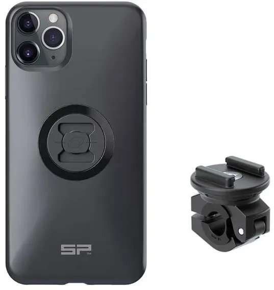 SP Connect Complete pack Moto-bundel gemonteerd op achteruitkijkspiegel - iPhone 11 Pro Max