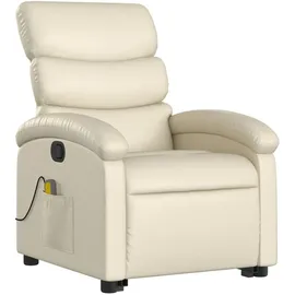 vidaXL Massagesessel mit Aufstehhilfe Kunstleder 92 x 99,5 x 0 cm Beige