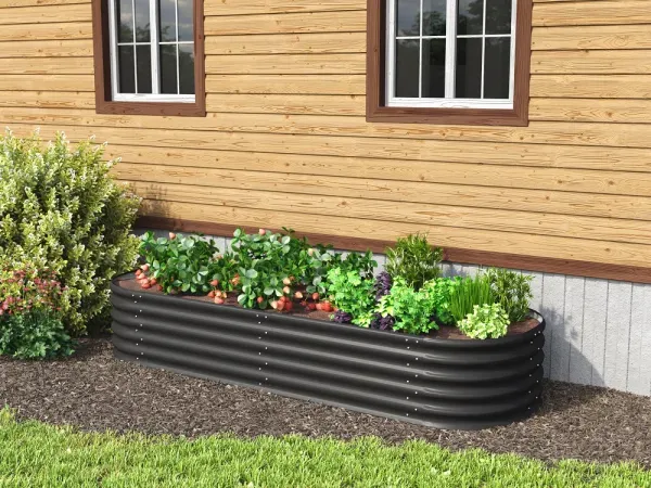 SET Vitavia Hochbeet Vita 401 Basic + Erweiterung 82x242cm Höhe 40cm schwarz