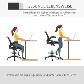 Vinsetto Mesh Ergonomischer Bürostuhl Schwarz