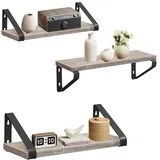 VASAGLE Wandregal 3er Set 30 x 35 x 40 cm Greige/Mattschwarz
