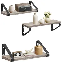 VASAGLE Wandregal 3er Set 30 x 35 x 40 cm Greige/Mattschwarz