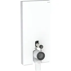 Monolith Sanitärmodul für Stand-WC, 101 cm, Frontverkleidung aus Glas: Glas weiß, Aluminium