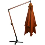 vidaXL Ampelschirm mit Mast Terracotta-Rot 3x3 m Massivholz Tanne