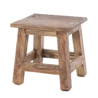 DESIGN DELIGHTS Fusshocker, Natur, Holz, 26x27x26 cm, Wohnzimmer, Hocker, Sitzhocker,