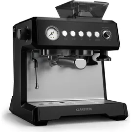 Klarstein GrandPresso Siebträgermaschine schwarz + Tassenwärmer