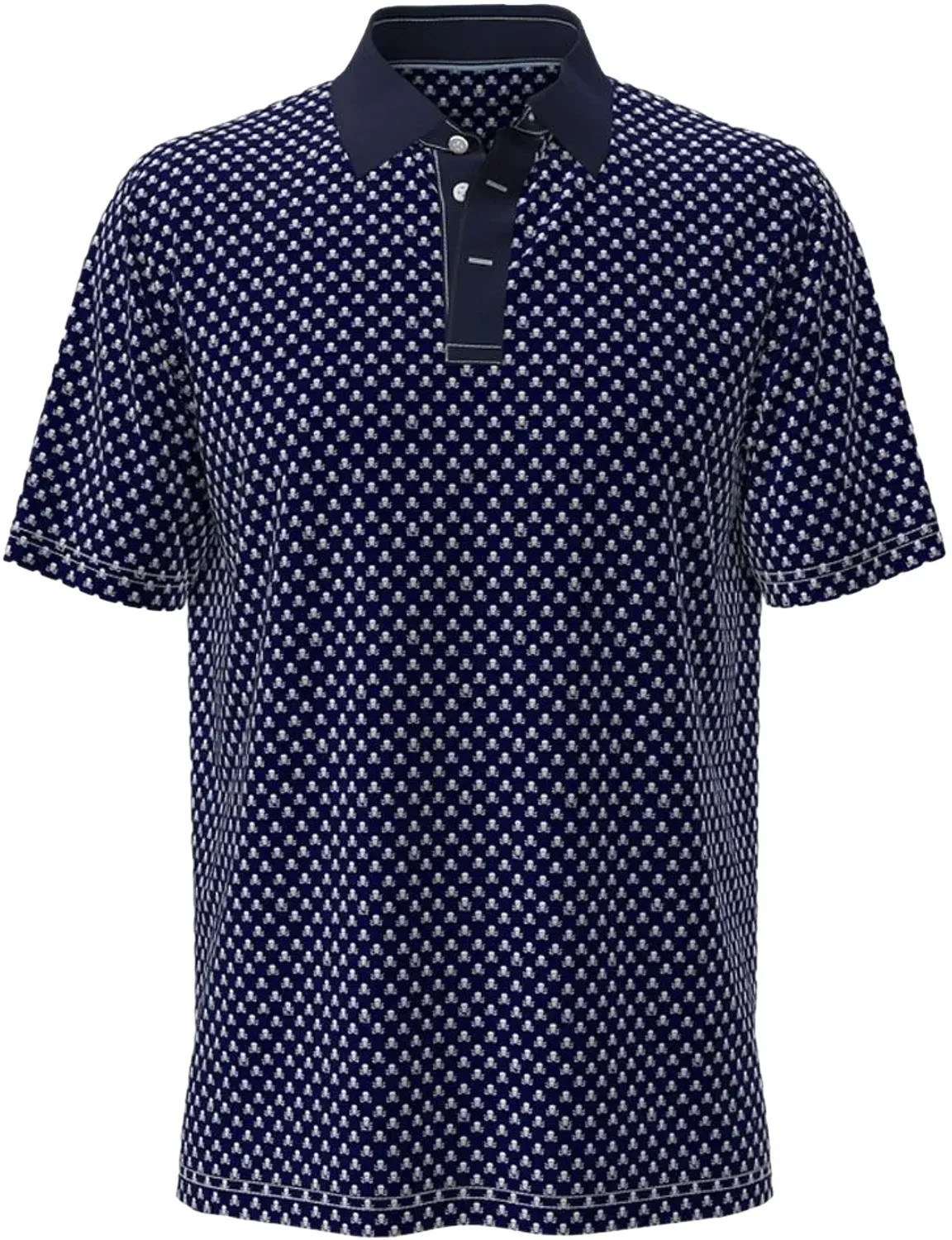 RALPH LAUREN Polo Knit Airflow Skull, navy/weiss