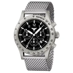 KHS PLASSC.MS Herren-Armbanduhr Platoon Solar Chronograph Stahl Meshband