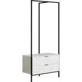 trendteam Kompaktgarderobe Jody Weiß Matt/Metall schwarz B/H/T: 85/190/47 cm - weiß,