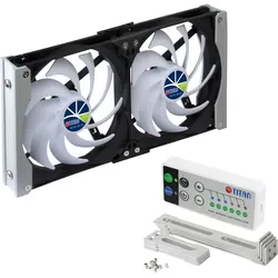 Titan TTC-SC20(B)+ Kühlschrank-Doppellüfter 120x25mm IP55, Timermodus, mit integriertem Gleichrichter