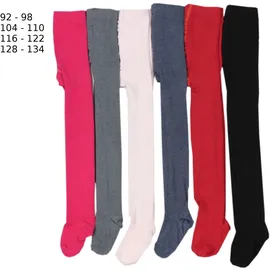 TupTam Strumpfhose Mädchen Bunt Gemustert 6er Pack – Warme Strickstrumpfhosen für Herbst und Winter, Farbe: Farbenmix 1, Größe: 92-98 - 92-98