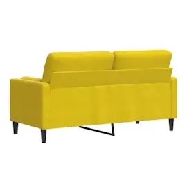 vidaXL 2-Sitzer-Sofa mit Zierkissen Gelb 140 cm Samt